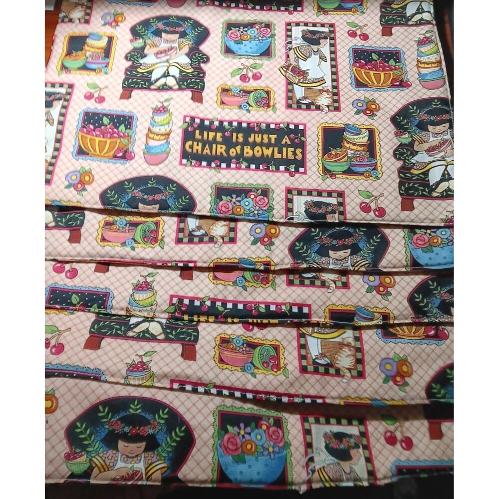 Mary Engelbreit 5 pc Placemats Life is just a Chair of Bowlies Cherries Flowers